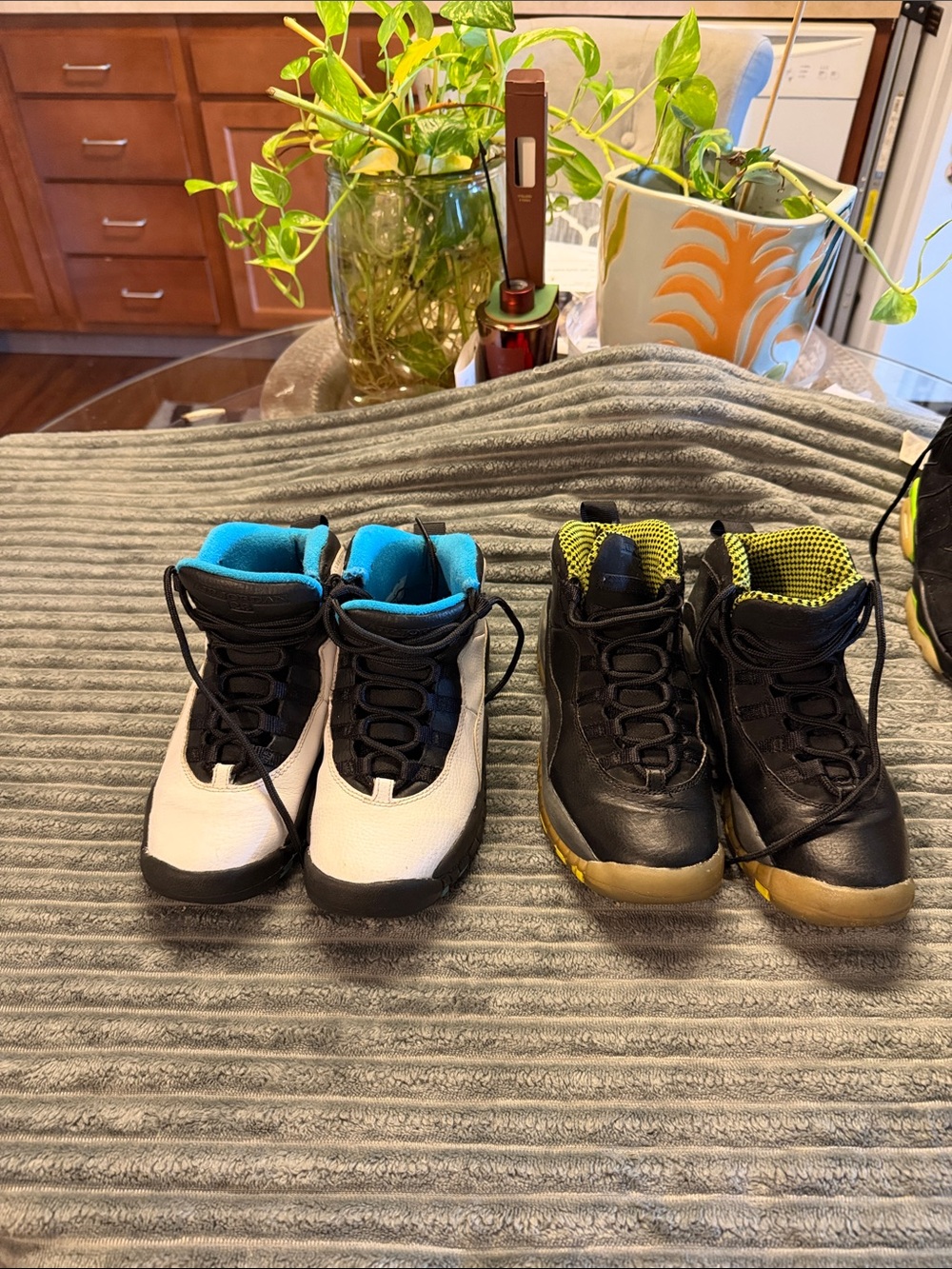 Jordan Kids Sneakers in White, Black & Blue and Black, Yellow